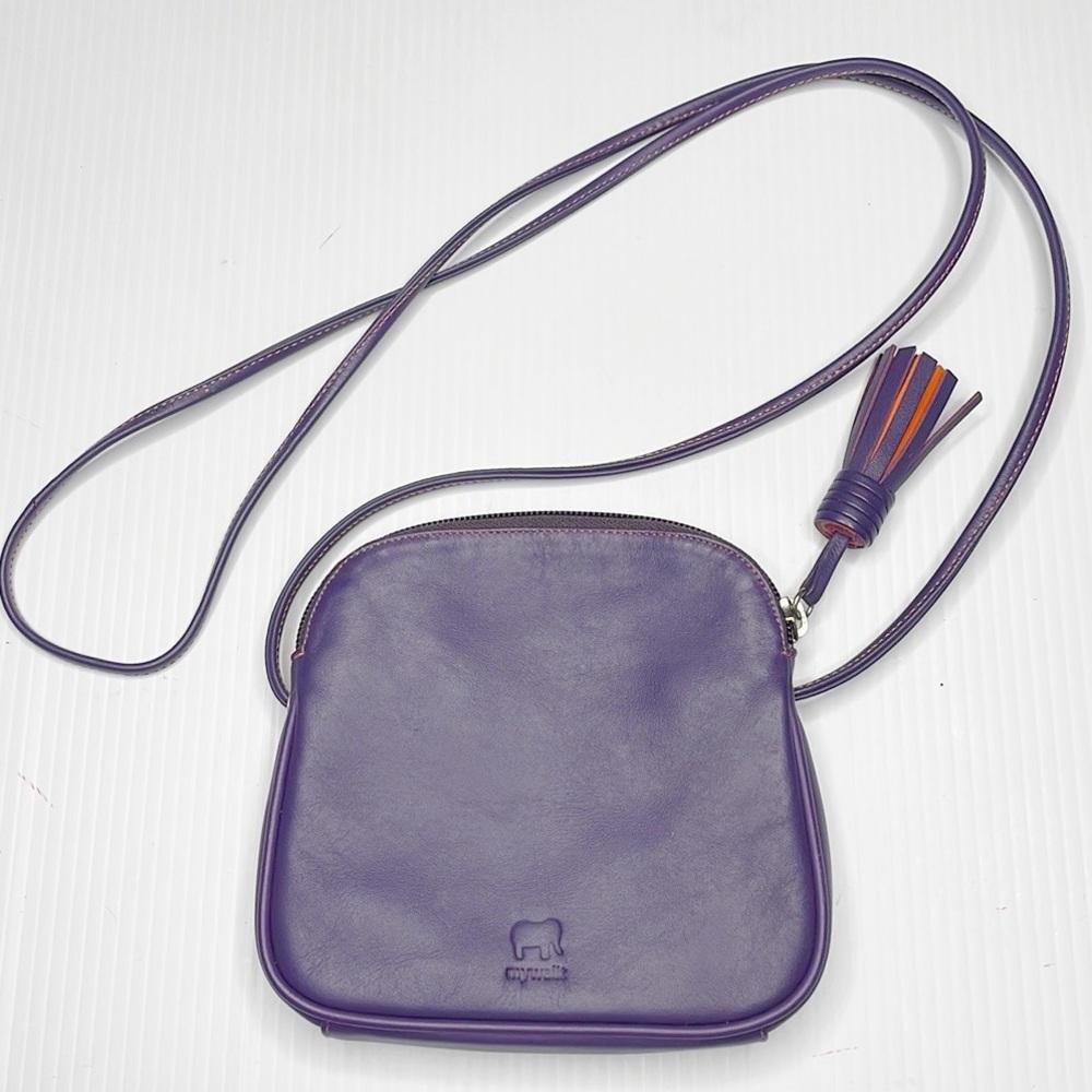 MyWalit Leather Purple & Pink Crossbody